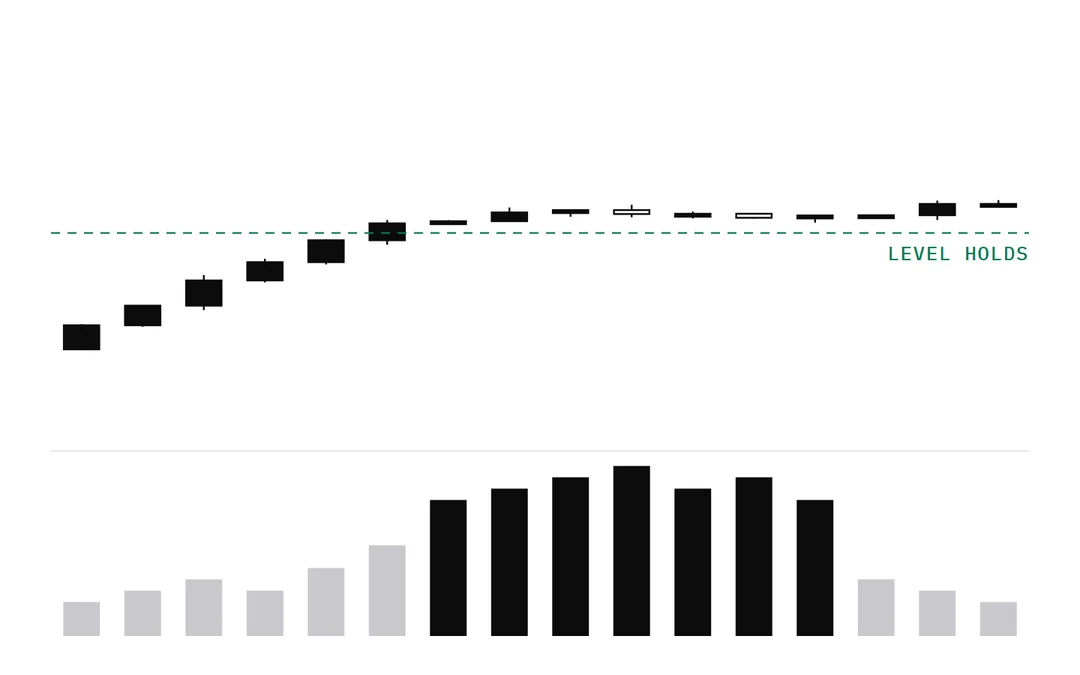 Diagram of heavy volume at a level with no price movement